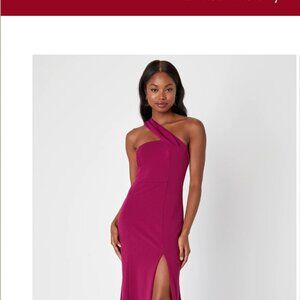 Lulus magenta one shoulder dress